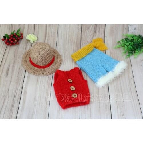 Cute Baby Cowboy Hat Newborn Baby Vest and Shorts Knit Newborn Clothes Pants Romper Shortings Photography Props