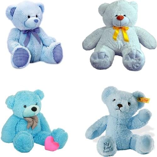 Three Ratels QC553 cute Plush toys blue Bear Home decoration nursery sticker refrigerator toilet laptop gift Decal