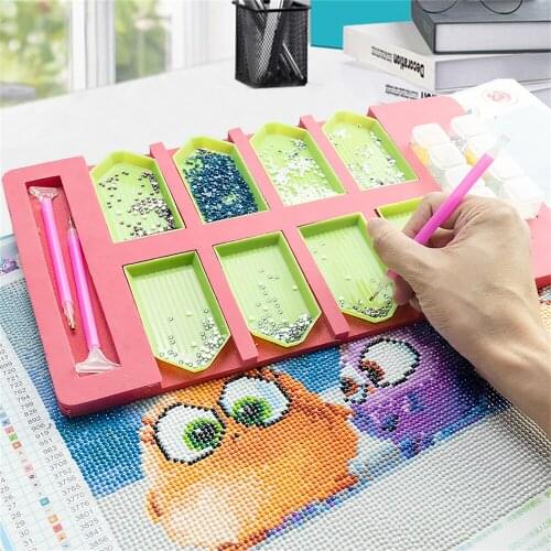 Huacan Diamond Painting Tool Kit Diamond Embroidery Accessories Mosaic Storage Tray Point Drill Pen Set
