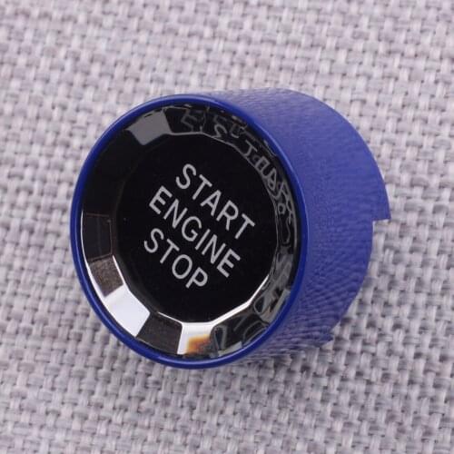 Crystal Look Blue Engine Ignition Start Stop Switch Button Cover With STT Fit For BMW X1 X2 X3 X4 X5 X6 1 2 3 4 5 6 7