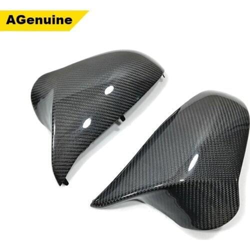 Right side Replacement real dry carbon fiber side rearview mirror covers with clips for for BMW F87 F80 F82 M2 M3 M4