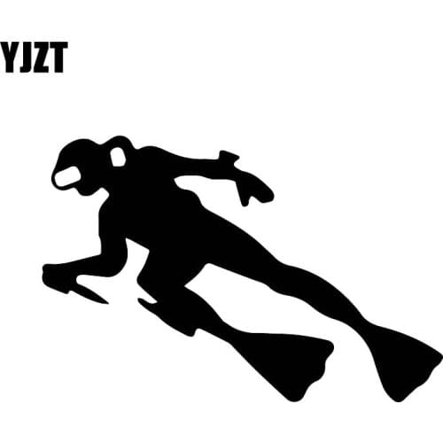 YJZT 11CM*16.5CM Brave Diving Adventure Decal Car Fashion Decoration Car Stickers Black/Silver C30-0586
