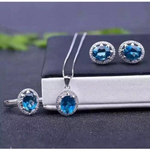 Natural Topaz Jewelry set Natural Topaz Real Topaz Jewelry set 925 sterling silver 1pc pendant,1pc ring,2pcs Earrrings