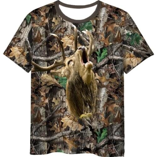 New Fashion Hunting 3D Print Deer Mens Womens T-shirt Casual Style Design Short Sleeves Summer Handsome Tee V11