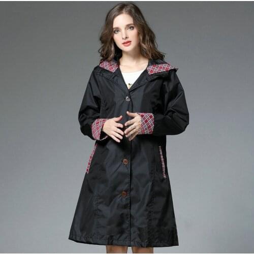 New Fashion Brand Women Lightweight Thin Poncho With Hat Ladies Waterproof Long Slim Raincoat Adults Rain Coat With Belt