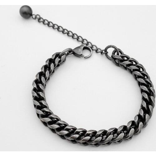 Popular fashion retro tide brand titanium steel wild punk simple wild bracelet
