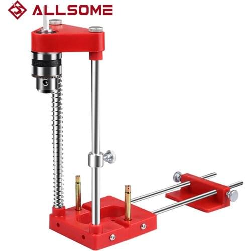 ALLSOME Guide Drill Mini Locator Hole Bracket Adjustable Punch Alloy Steel Template Guide Bench DIY Tool Woodworking