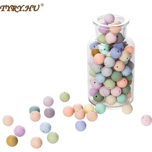 TYRY.HU 100Pcs Silicone Beads Grantie Sesame Bead 15mm Round For DIY Pacifier chain Bead BPA Free Necklace Accessories Toy