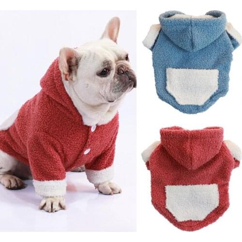Skin-friendly Durable Pet Dogs Thickened Hooded Tops Adorable Pet Costume Close Fitting for WInter
