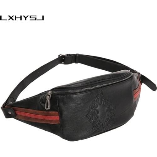 Fanny Pack Luxury Men Belt Bag PU leather Waist Packs High-quality Travel Chest Bags Phone Pocket Casual Male Waist Bag YB400