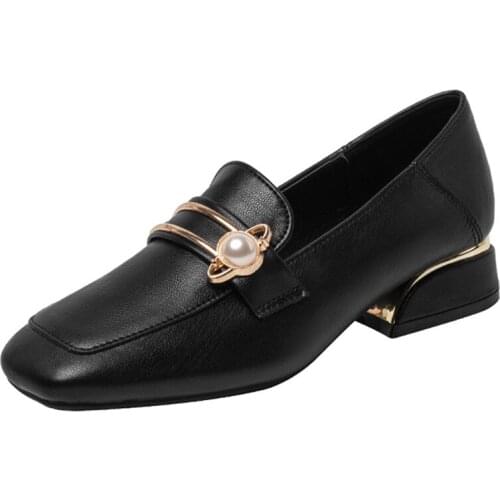 Automn Winter Women Loafers Slip On Round Toe Low Heel Dress Shoes