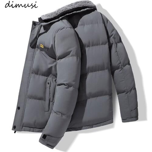 DIMUSI Winter Mens Bomber Jacket Fashion Male Cotton Warm Padded Coats Casual Outoutwear Thermal Slim Padded Coats Men Clothing