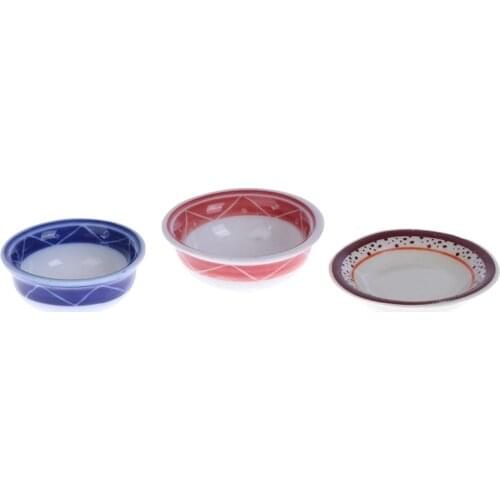 1PC Dollhouse Mini Ceramics Tableware Vegetable Bowl Rice Bowl Doll Kitchen Furniture Toys for Baby Kids