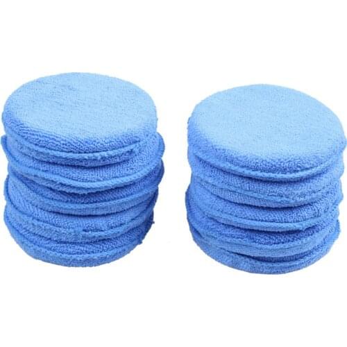 10x Car Waxing Polish Microfiber Foam Sponge Applicator Cleaning Detailing Pads