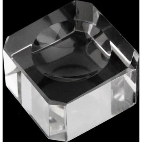 12PCS/LOT Wholesale Crystal Glass Cube Squared Base Pedestal Stand Holder for Ball Display
