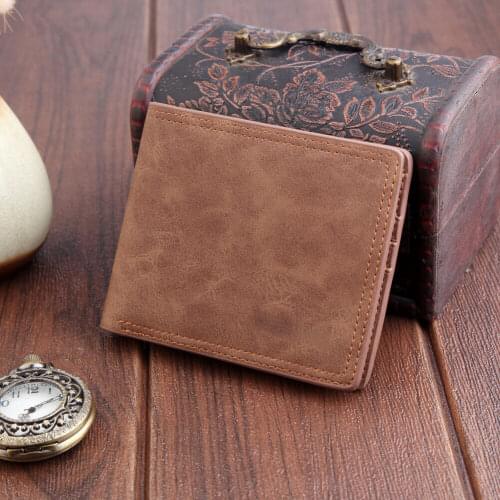 2019 New Style Fashion Mens Solid PU Leather Bifold ID/Credit Card Holder Purse Short Wallet