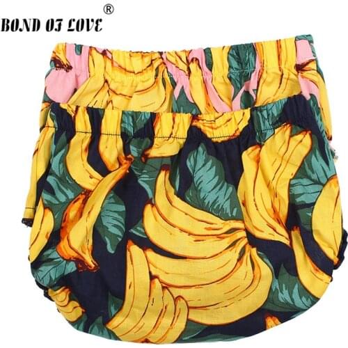 2020 Newborn Bloomers Baby Girls Shorts Banana Pattern Infant Tutu Short PP Fruit Print Cotton Bloomer Cute Baby Underwear
