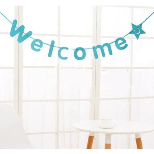 3meter Welcome paper Flag Party bell garland Decoration Banner Bunting for birthday wedding event baby shower decor Wh