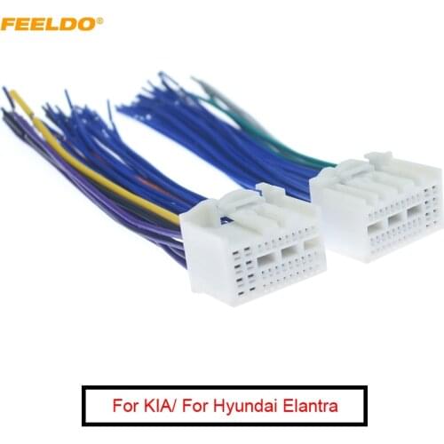 35Pin+38Pin Full Pin Pluging Car Stereo Wire Harness Adapter Connector Plug Into Radio For KIA K2/K3/K4/Elantra/Mistra/Tucson