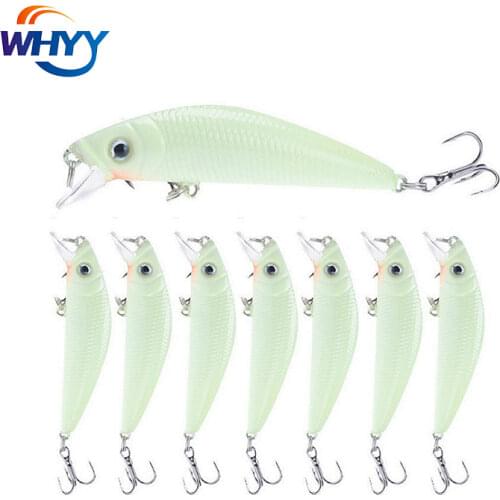 70mm8g Fishing Lure Lures Saltwater Luminous Mino Night Fishing Hard Bait Road Sub Bait Artificial Bait Fishing Gear