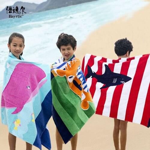 Extra thick cotton absorbent bathrobe Adult bath towel Children can wear long bath towel cloak beach towel 160cm quick-drying