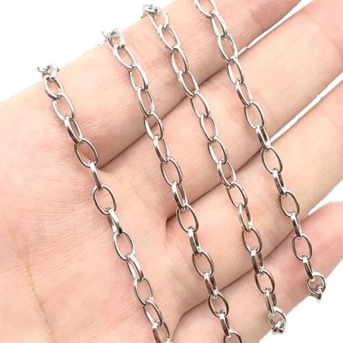 1Meter Stainless Steel Circle Shape Chains for DIY Jewelry Making Accessories Handmade Wallet Bracelet Chain Necklace Wholesale
