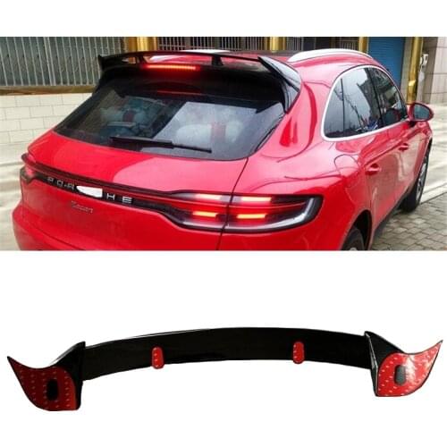 CEYUSOT FOR Roof Car Spoiler Porsche Macan GTS 2014-2020 ABS Carbon Fiber Macan Turbo Decoration Accessories Tail Wing Spoiler