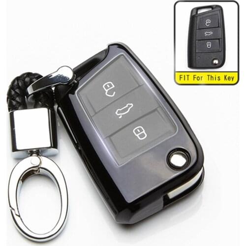 TPU Car Key Cover Case For Seat Ateca Leon Cuptra Ibiza 2015 2016 2017 2018 2019 Car Key Shell For Skoda Combi Octavia A7 Kodiaq