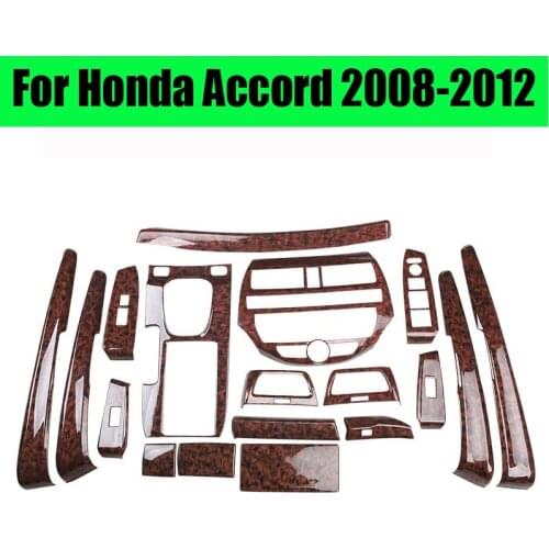 For Honda Accord 2008 2009 2010 2011 2012 ABS Peach wood grain style Interior Center Console Molding Trim Kit