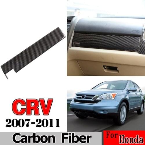 For Honda CR-V 2007-2011 Real Carbon Fiber 3D Sticker Center Control Passenger Side Dashboard Panel Cover Trim Glove Box Cover