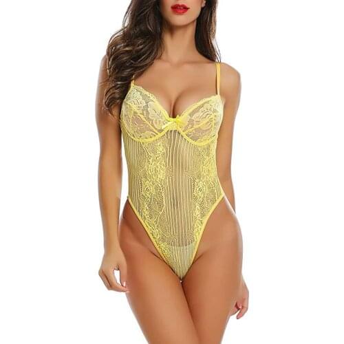 Outfit Sexy Corset Lingerie Bodysuit Lace Transparent Lingeries Body suit Floral lenceria Hot Summer Outwear Sexi lingerie porno