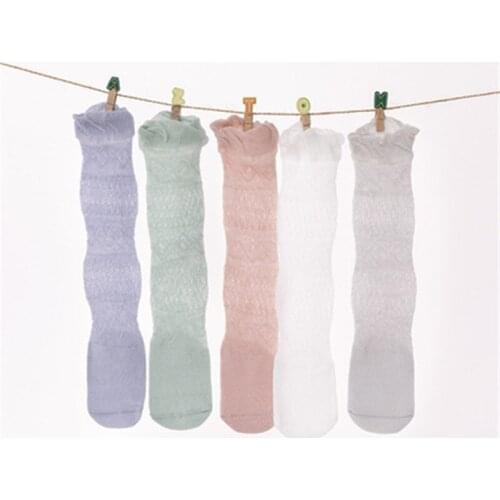 Summer Infant Socks Cotton Baby Stocking Knee High Anti Mosquito Ultra-Thin Baby Stocking Summer Thin Mesh Socks for Age 0-3 Yea