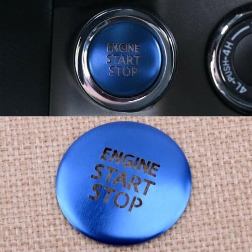 Car Blue Engine Start Stop Push Button Switch Cover Fit For Toyota Tacoma 2016 2017 2018 2019 2020