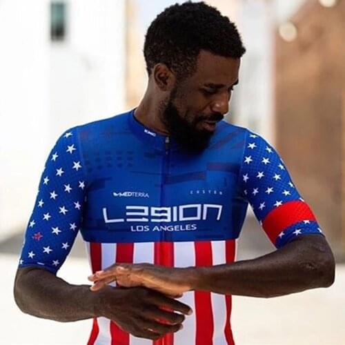 L39ion of Los Angeles Mens Cycling Jerseys Summer High Breathable Quick Dry Fabric Bike Ciclismo Maillot Shirts Cycliste Suits