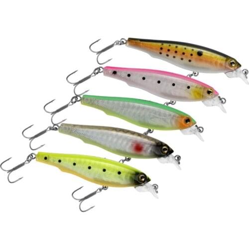 LEDIAO 3D Minnow Fishing Lures Baits 80mm 7g Hard Baits With Treble Hook Artificial SwimBait Fishing Tackle Quality Wobblers