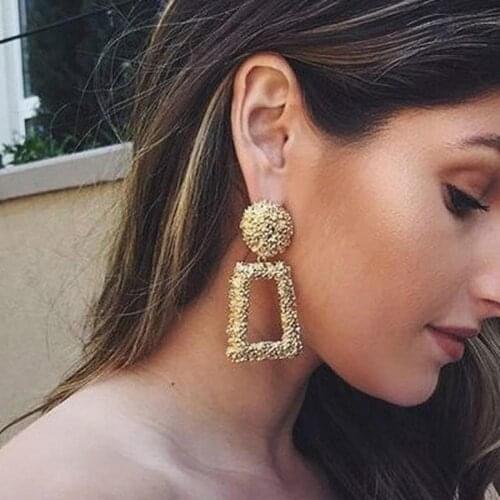Fashion Statement Earrings 2019 Big Geometric earrings For Women Hanging Dangle Earring European Design Earrings Gift For Friend