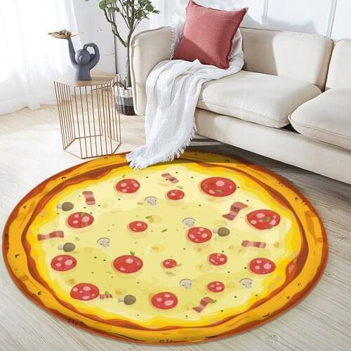Fashionable 3D Printed Non-slip Carpet 2021 Ppizza Donut Pattern Blanket Flannel Carpet Home Decor Bedroom Living Room Carpet