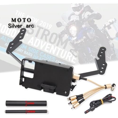 Motorcycle Support CNC BLACK Mobile Phone Holder Navigation GPS Plate For Suzuki V-STROM DL1000 2014-2020 2019 2018 2017 2016 15