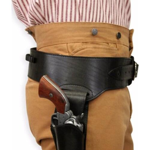 Mens Right Hand Plain Leather Western Gun Belt Holster .38/.357 cal