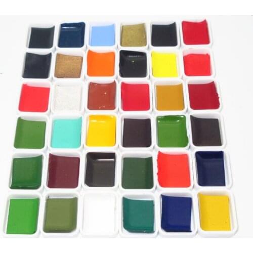 Original ZIG Kuretake Solid Watercolor Paints Mini Samples 36 Colors Professional Painting Use
