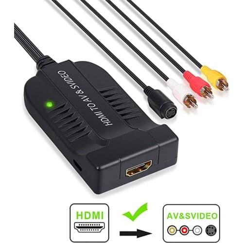 HDMI to AV-S-Video Adapter HDMI Input S-Video AV CVBS Output Video Converter