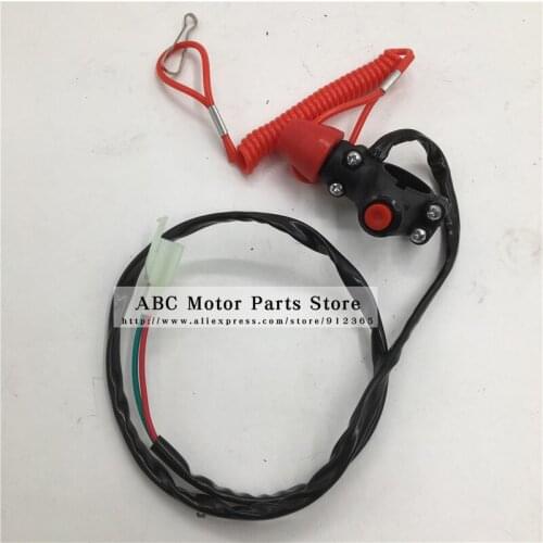 Engine Motor Scooter ATV Kill Stop safety Switch Push Button Tether Lanyard For 2 stroke Pocket Mini Dirt Bike ATV Quad TRX