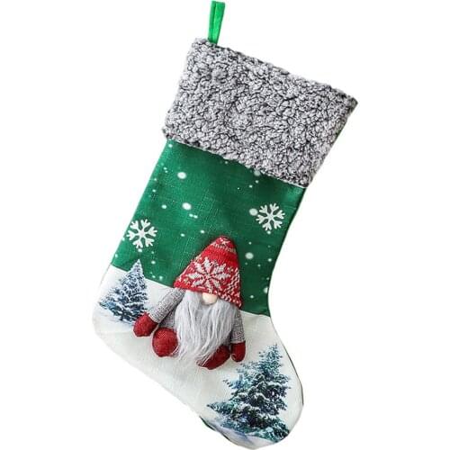 Gift Bag Christmas Socks Branches Festival Supplies Durable Multicolor Non-woven Fabric Nylon Faceless Doll Candy Holder Pendant