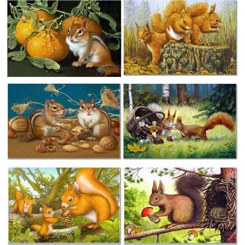Full diamond DIY 5D diamond painting squirrel animal landscape diamond embroidery cross stitch rhinestone mosaic home decoration