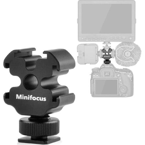 Pro Triple 3 Cold Shoe Mounts Aluminium Alloy Adapter for Light LED Monitor Microphone Audio Recorder Studio Flash Bracket Video