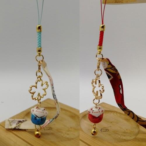 Japanese Smart phone Strap Lanyards for iPhone Samsung Decor Daisy Flower Cat Bell Wireless Bluetooth headset Strap Hang Rope