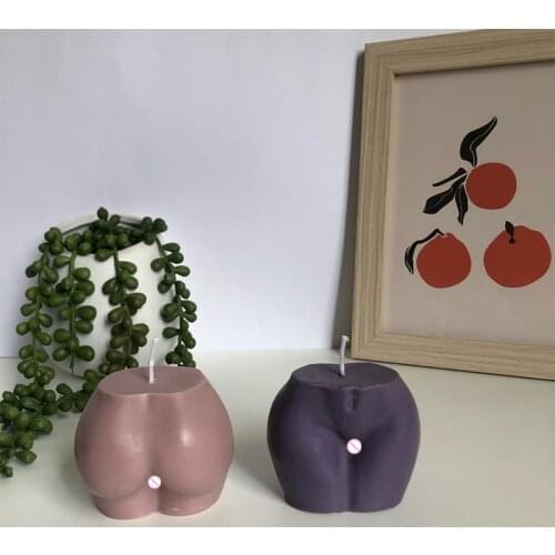 DIY shy female big butt human body silicone mold 3D hip scented candle handmade soap mold making home decoration ornaments