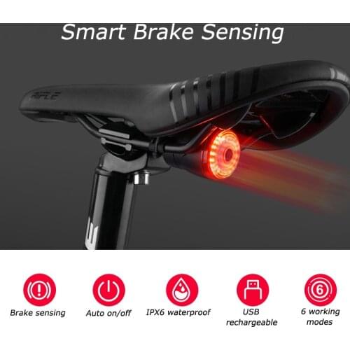 LEADBIKE Smart Brake Sensing Bike Rear Lights Bicycle Light Waterproof USB Charging Cycling Lights Led Taillight Mtb Accesorios