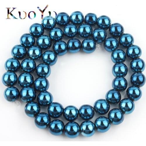 Dark Blue Hematite Natural Stone Beads Round Loose Spacer Beads For Jewelry Making DIY Bracelet Necklace Earrings 3/4/6/8/10mm