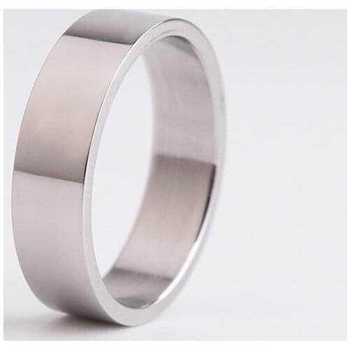 Thick version silver color Smooth 316L Stainless Steel finger rings for men wholesale